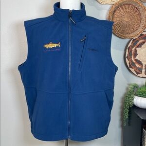 Simms Vest Windblocking Blue Fleece Vest Fishing Outdoors Hiking Size X-Large